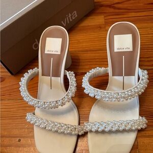 Dolce Vita Cream Heels with Pearl Never Worn